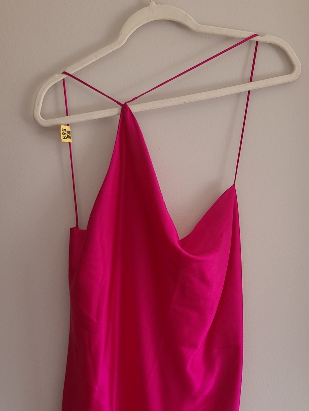 Alix NYX 100% Silk Quincy Midi Slip Dress Magenta Pink Drape Back Wmn Small Chic - Picture 5 of 16